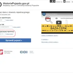 Pole do wpisania daty pierwszej rejestracji w dowodzie. Uzupełnij je, aby sprawdzić historię pojazdu.