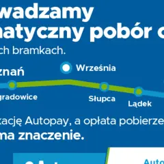 Autostrada A2 wprowadza automatyczne opłaty na wybranych bramkach. Pobierz aplikację Autopay, by płacić wygodnie.