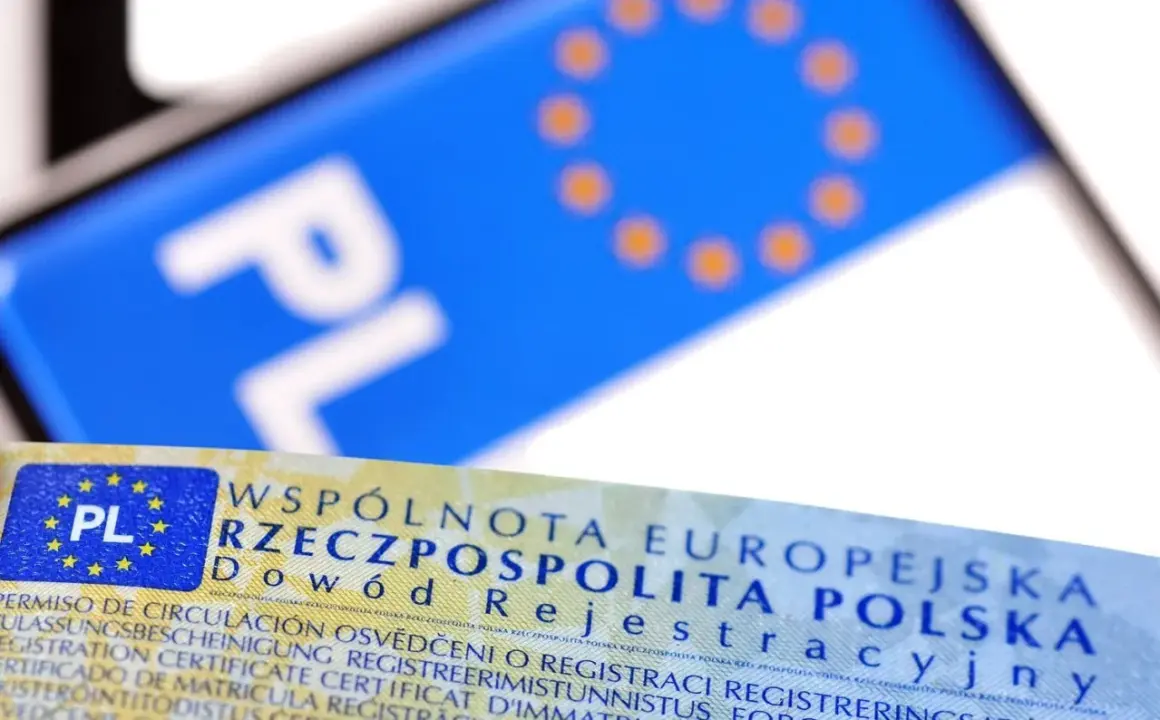 Dowód rejestracyjny z napisem "PL" i flagą UE. Nieodebranie go może skutkować karą.