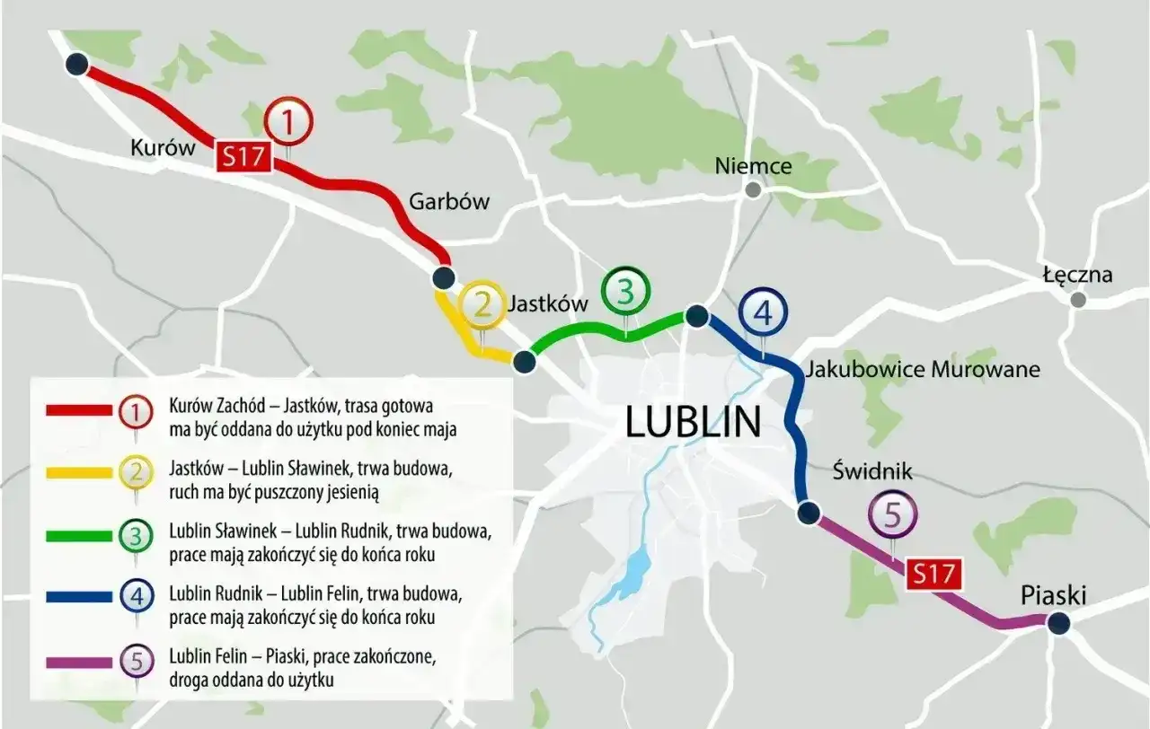 S17 Warszawa-Lublin - przebieg, odcinki i zasady przejazdu