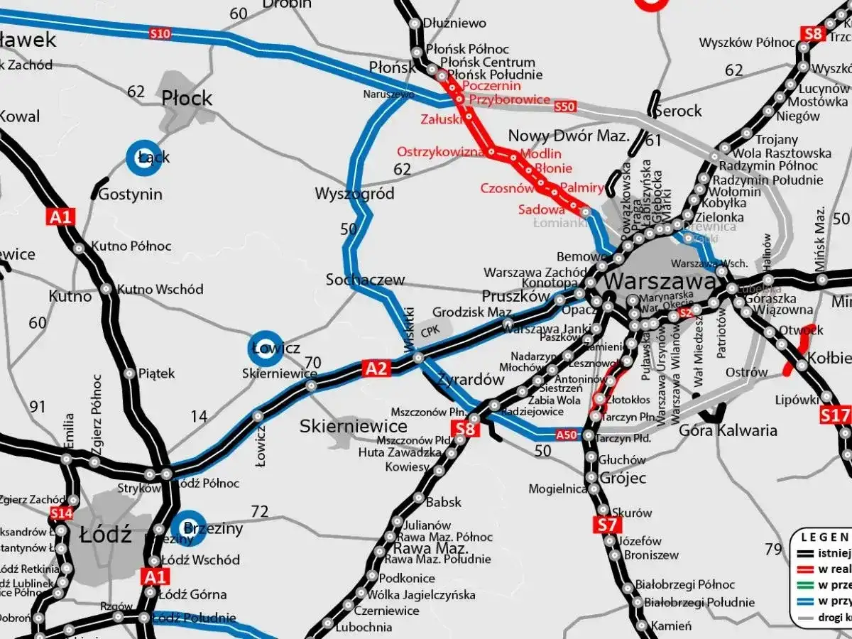 A50 wokół Warszawy - którędy może pobiec trasa?