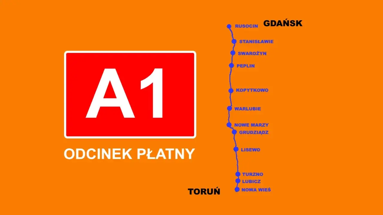 A1 Toruń-Gdańsk - ile kosztuje przejazd i jak zapłacić?